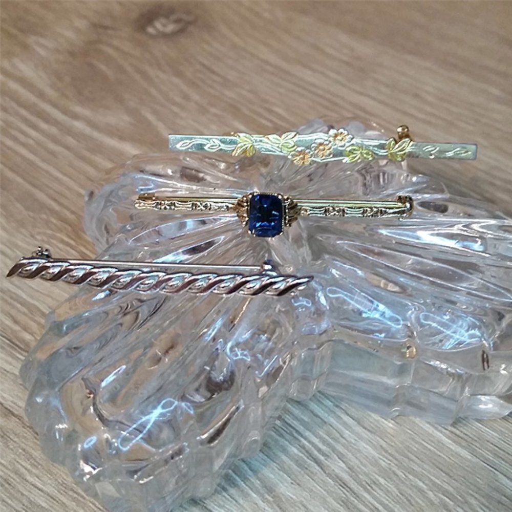 VINTAGE Bar Brooches Lot of 3 art deco style elegant statement.